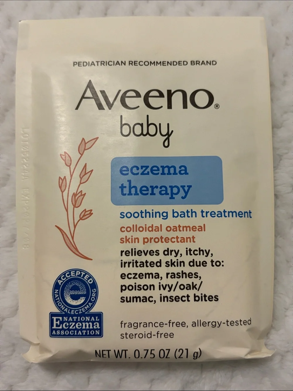 5 Aveeno Baby Eczema Therapy Soothing Bath Treatment Packets